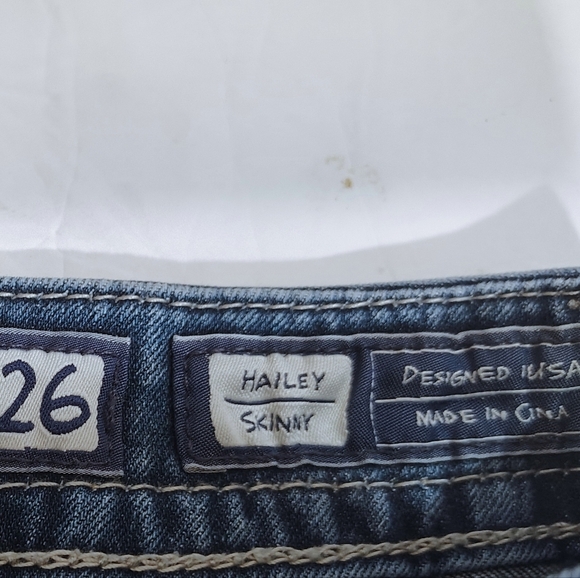 Miss Me Skinny Jeans, Blue Denim, White Wash, Hailey Skinny, Med Rise, 26 - Picture 14 of 15